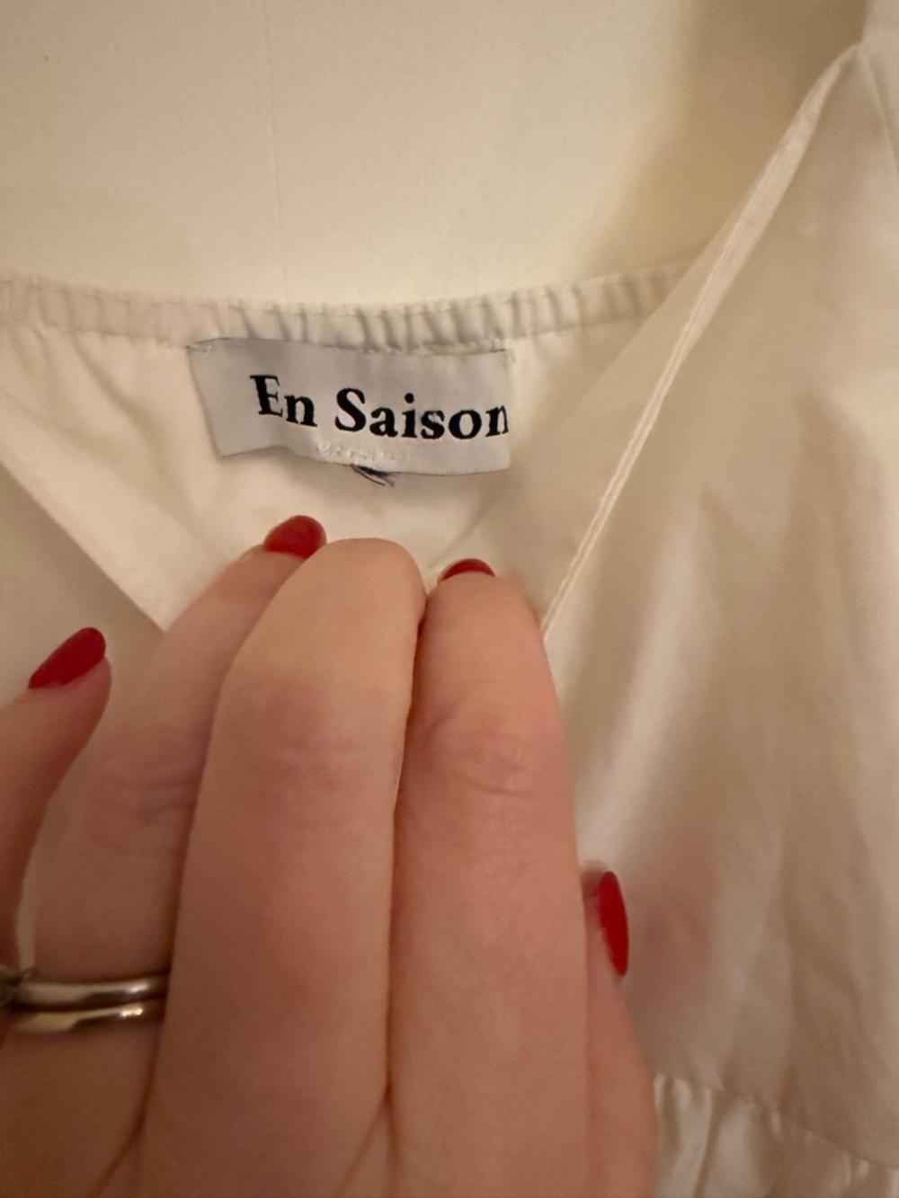 En Saison White Eyelet Midi Dress Ruffle Strap Tiered Cottagecore S Romantic - Picture 6 of 12